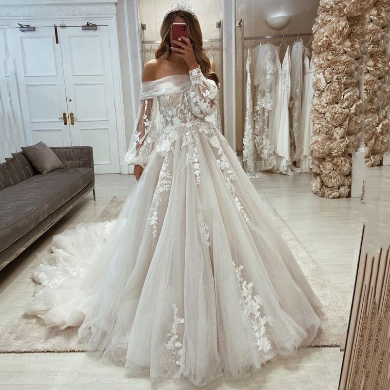ball gown bridal dress boho