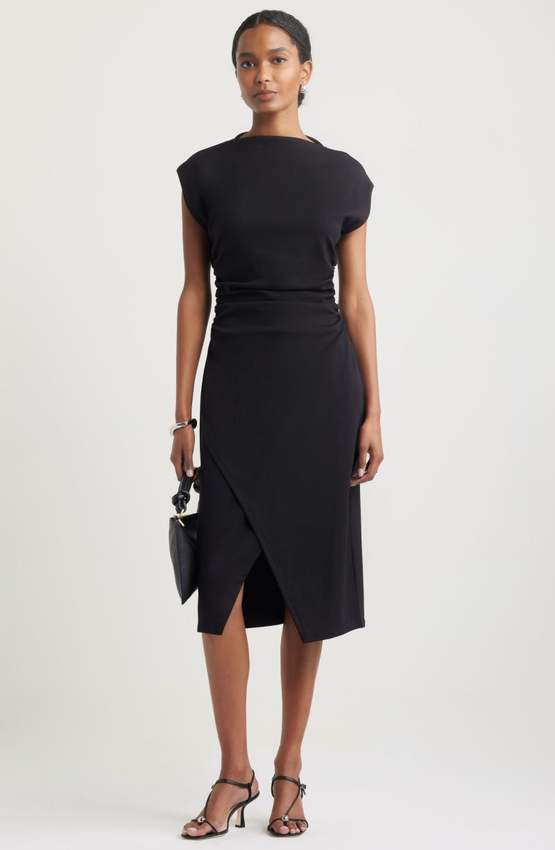 black midi dress simple