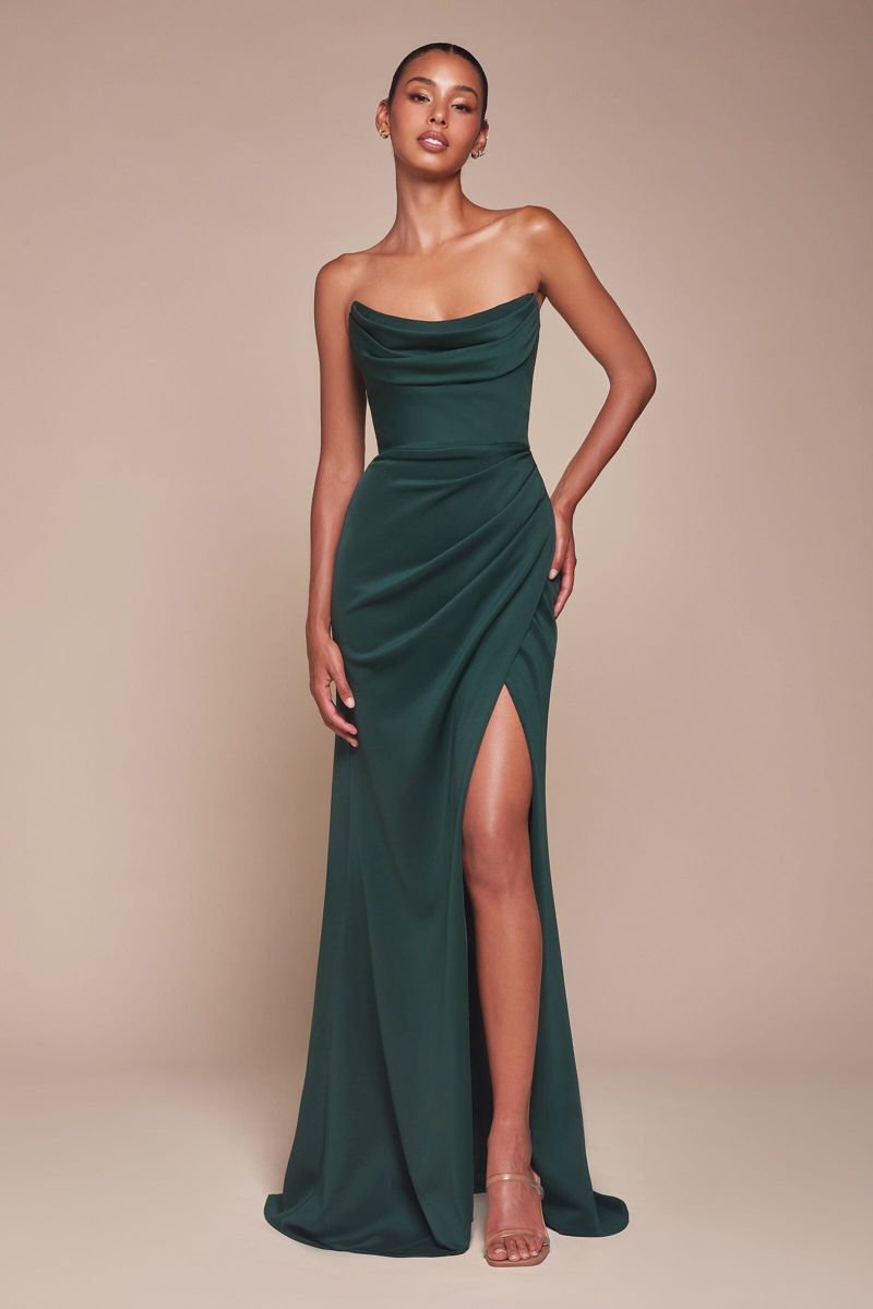 evening dress chiffon strapless