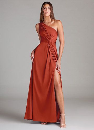 fall dress formal cognac