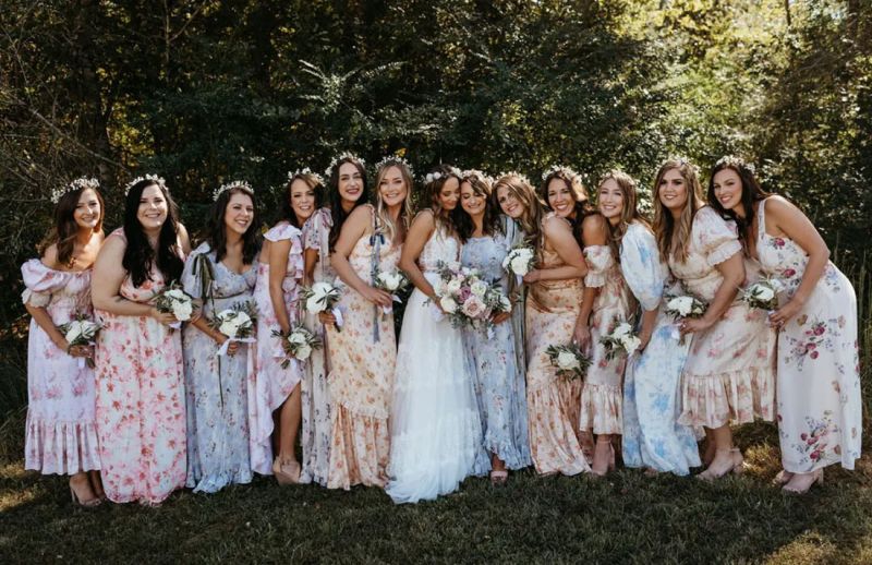 floral midi dress bridesmaid