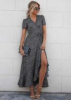 floral wrap dress casual