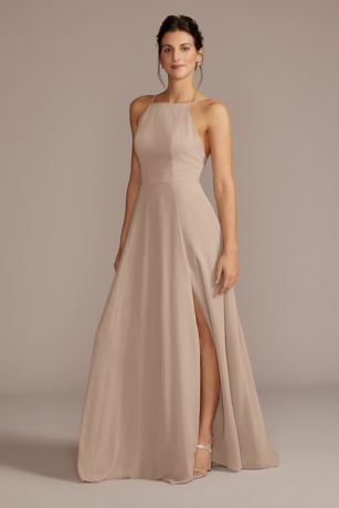 David’s Bridal chiffon bridesmaid gown