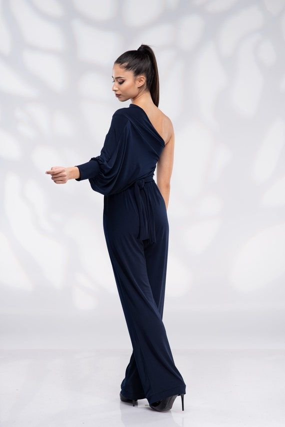 formal one-shoulder jumpsuit