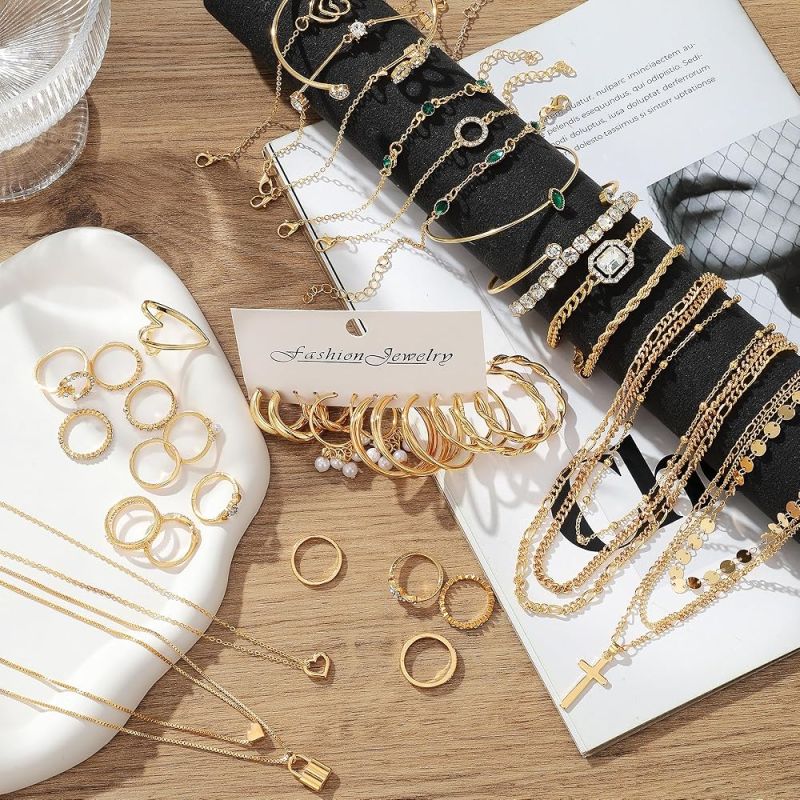 jewelry set silver gold women