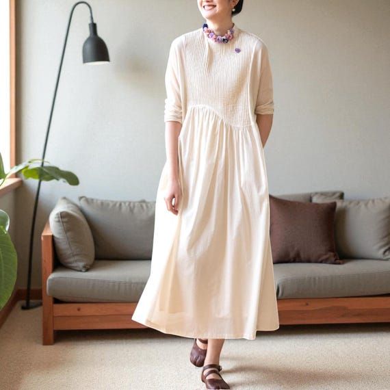 minimalist midi dress cotton