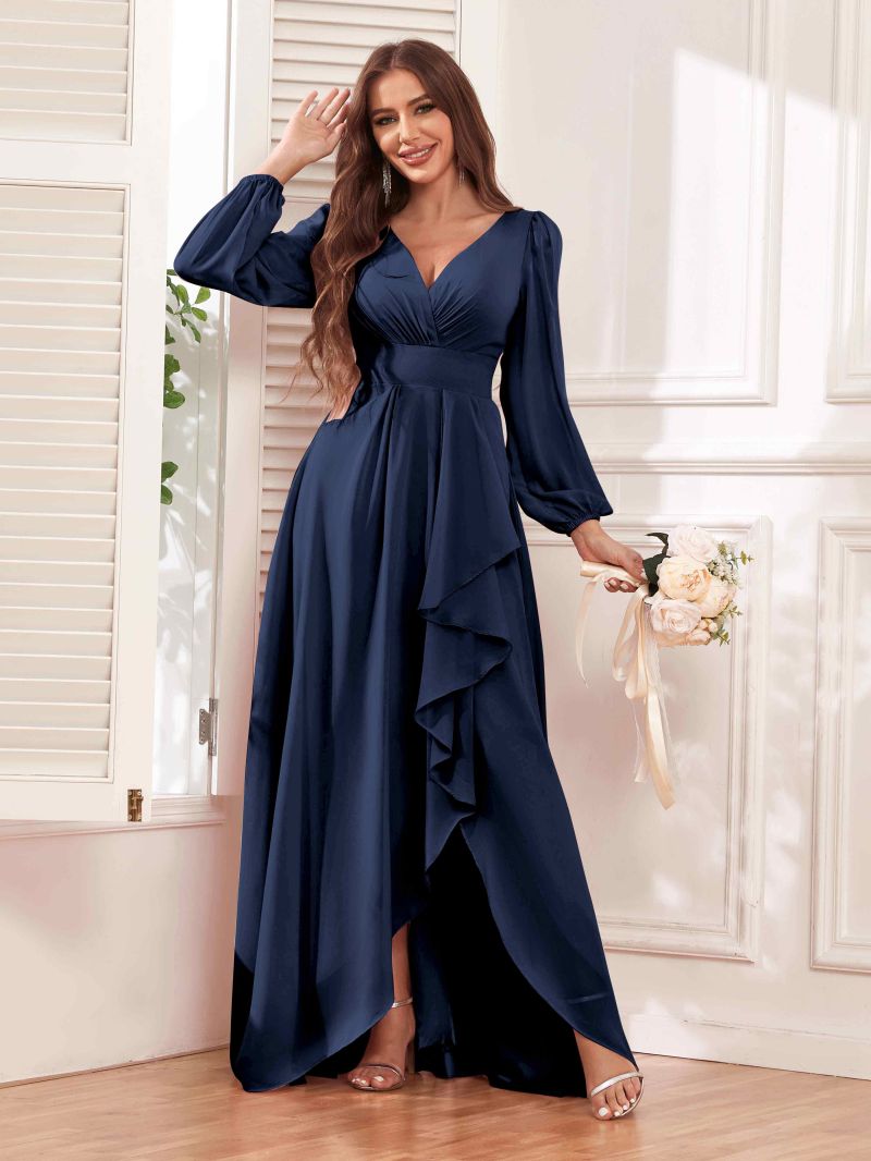 modest bridesmaid dress long
