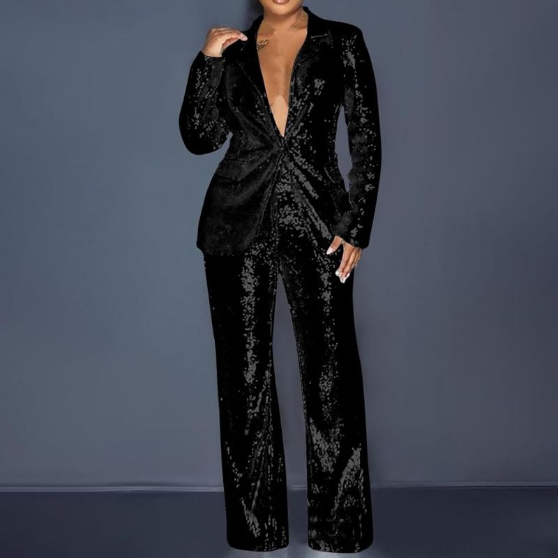 pant suit sequin blazer