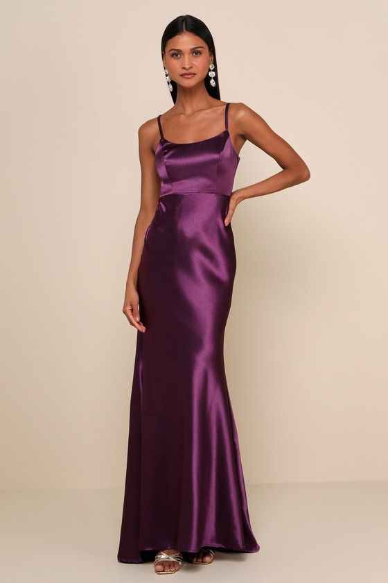 purple cocktail dress satin