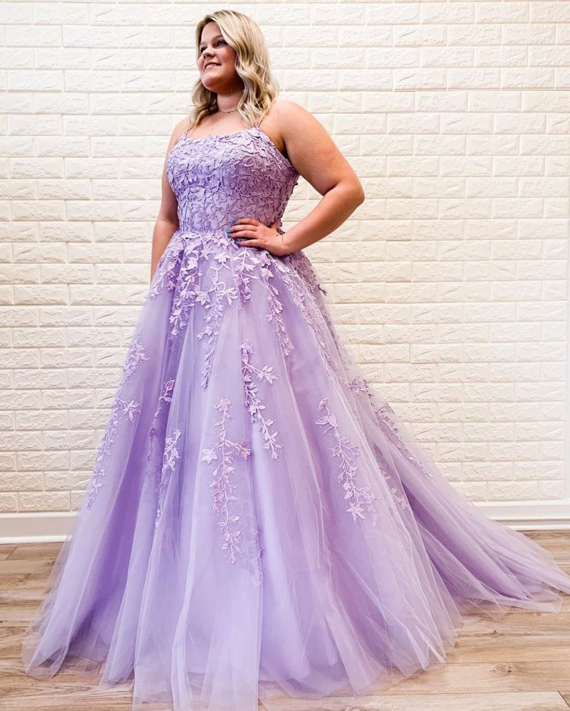 purple prom dress plus size