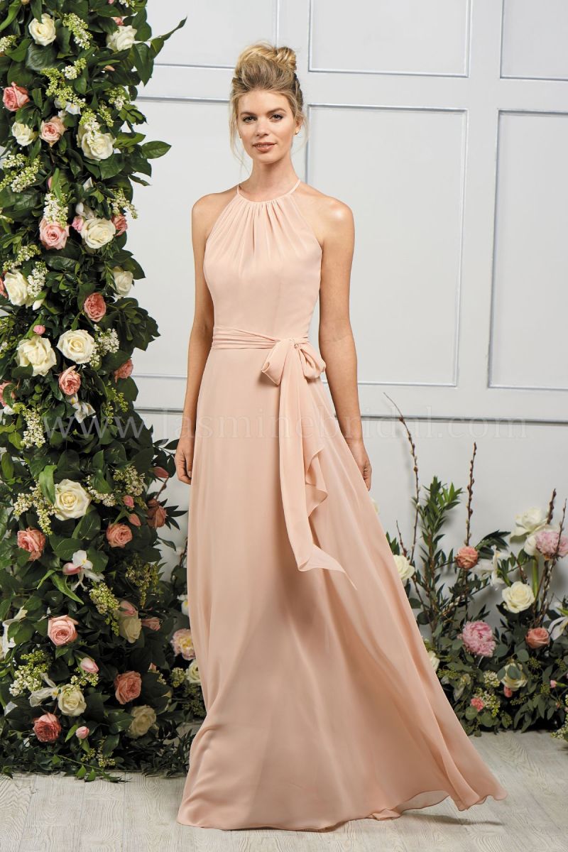 sash bridesmaid dress chiffon