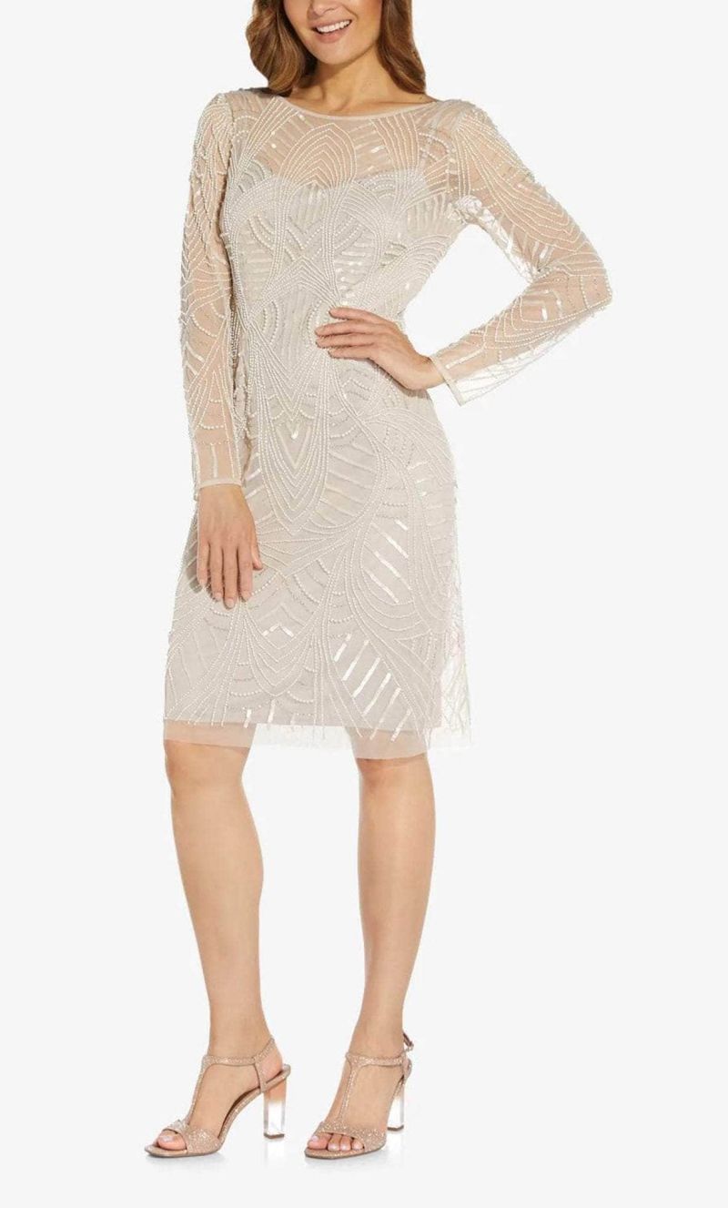 Adrianna Papell cocktail dress long sleeve