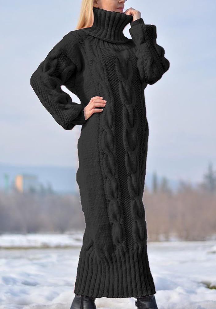 sweater dress with turtleneck