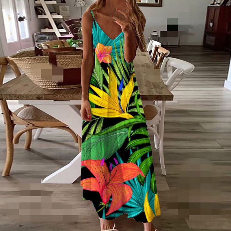tropical print dress summer