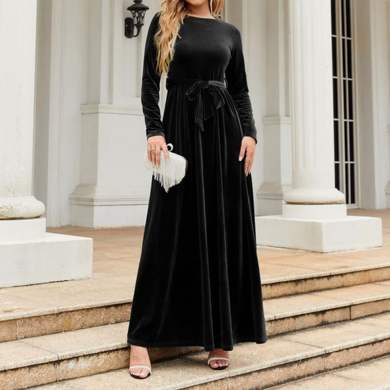velvet maxi dress winter