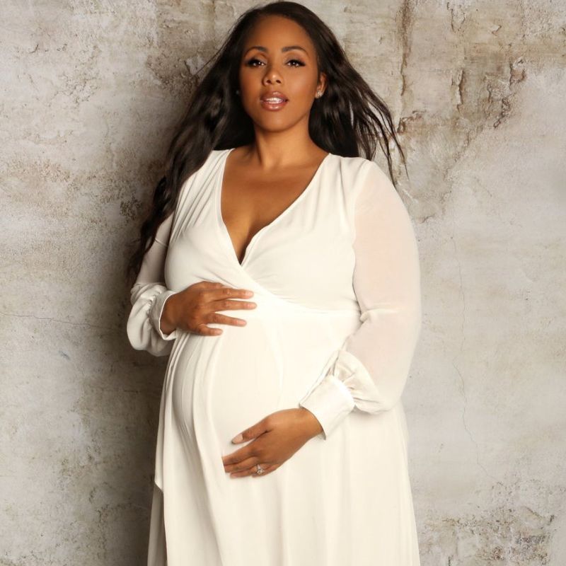white maternity dress plus size