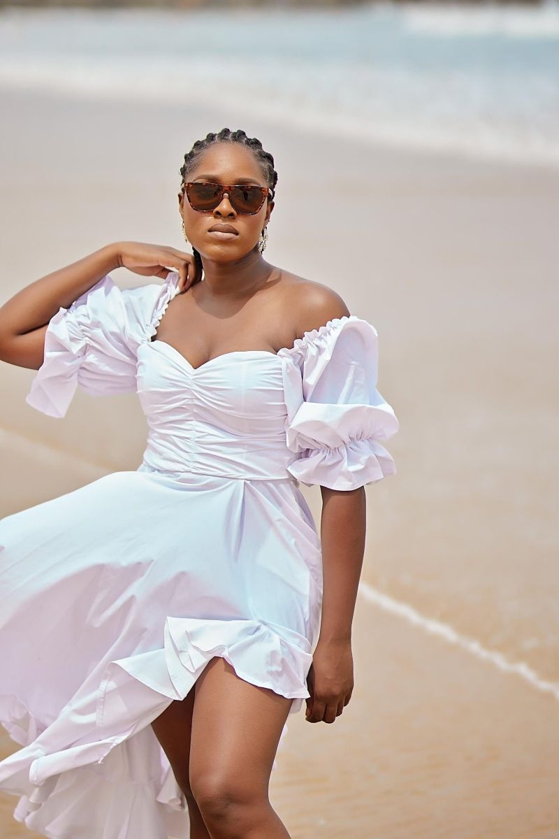 white summer dress women