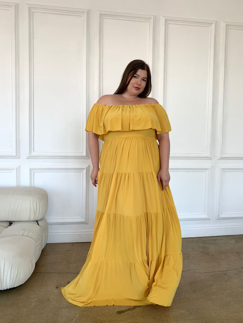 yellow plus size dress