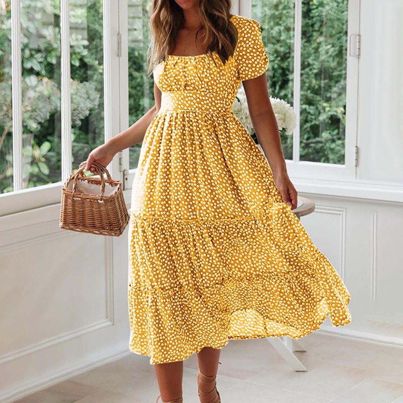 yellow sundress women