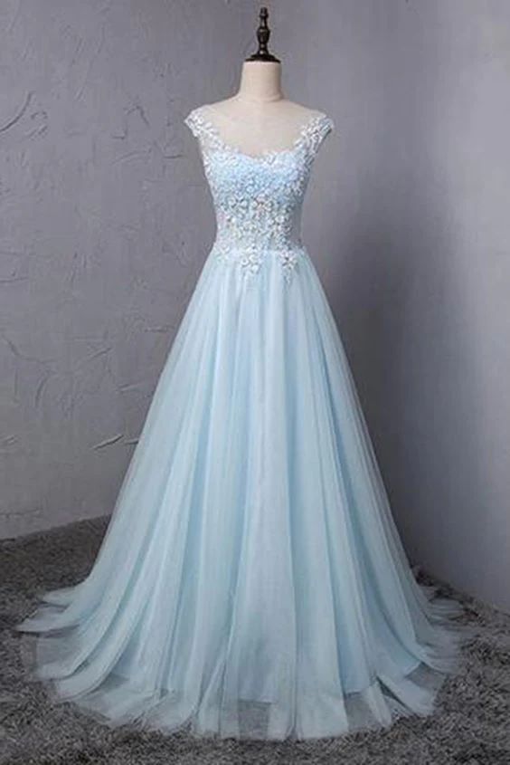 princess dresses_Light Blue Wedding Party Dresses, Long Formal Dresses, Bridal Party Dresses from Merrywedding