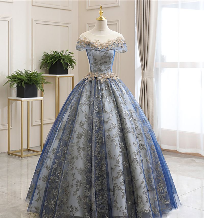 princess dresses_Stylish tulle lace long ball gown dress formal dress from Little Cute