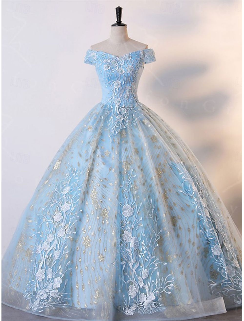 princess dresses_Ball Gown A-Line Floor Length Prom Dresses Elegant Princess Sleeveless Off Shoulder Prom Evening Party Lace Backless with Pleats Sequin 2025 - $99.99