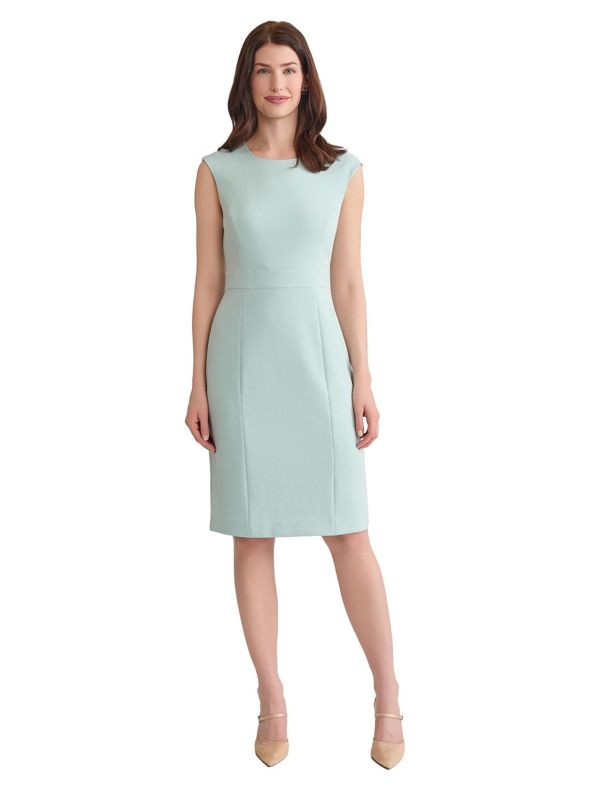 elegant dresses_Kasper Womens Sleeveless Banded Waist Sheath Dress