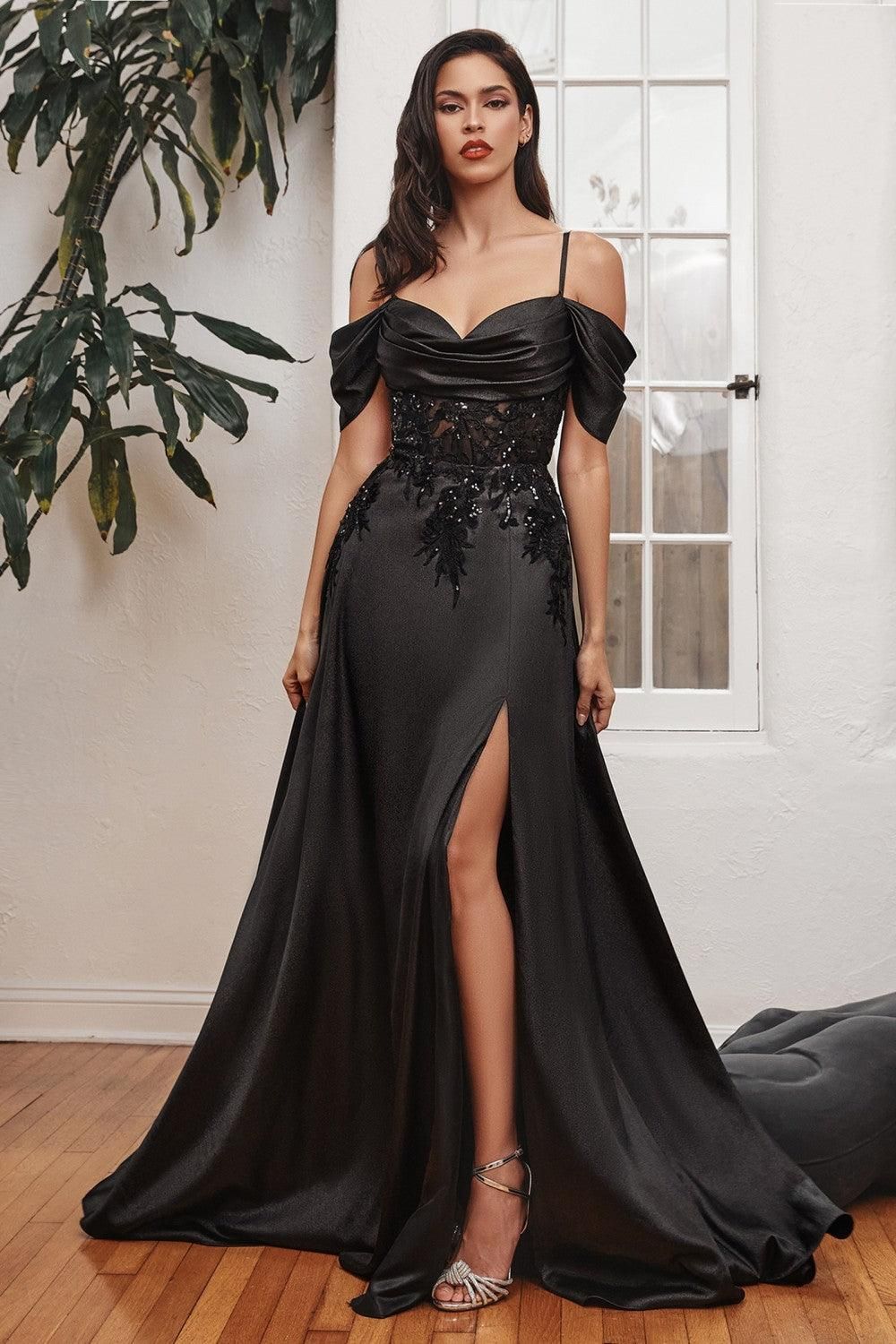 elegant dresses_LaDivine OC012 Long Off Shoulder A-Line Gown