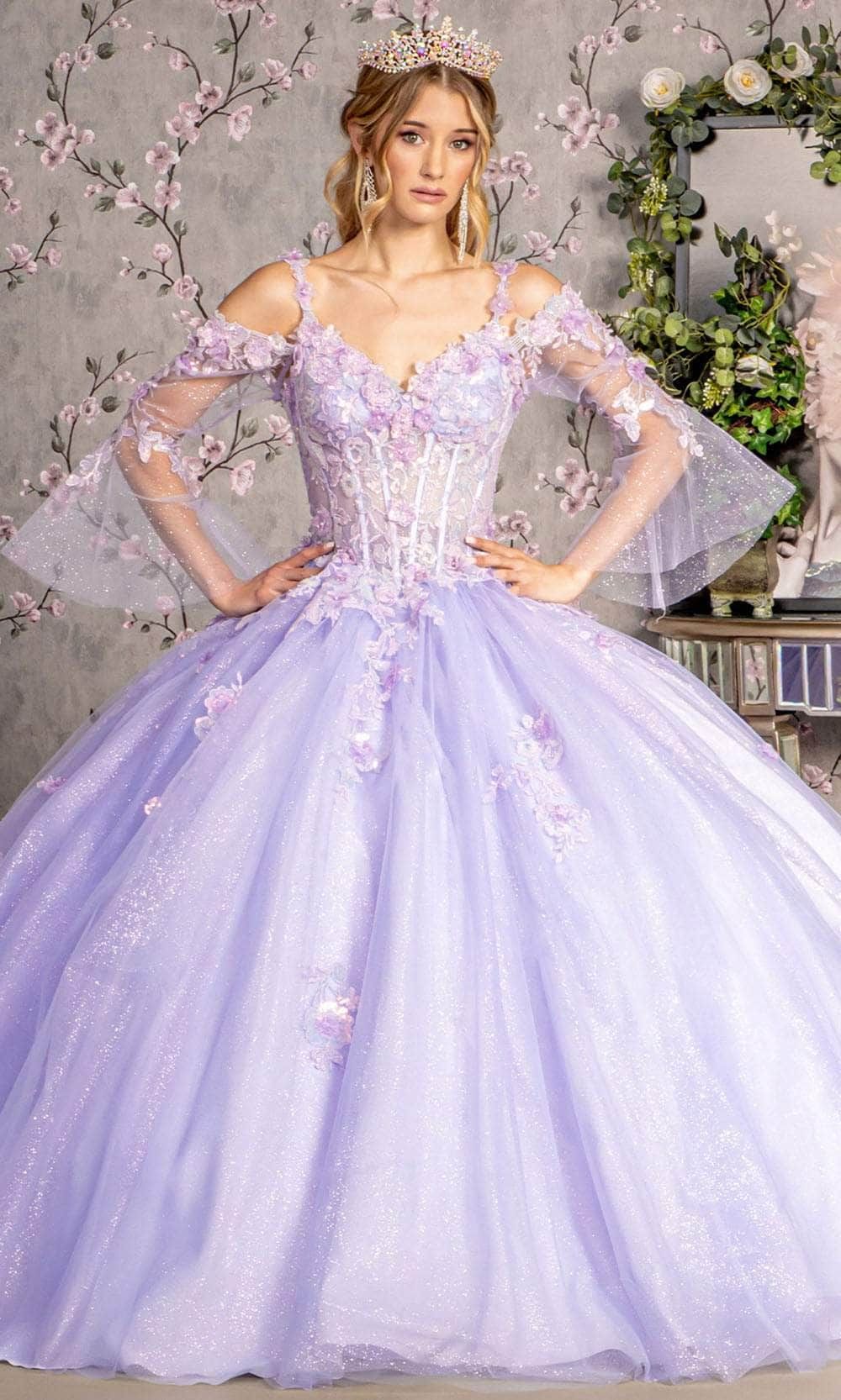 princess dresses_GLS by Gloria GL3484 - Embroidered Sweetheart Ballgown - 3XL / Lilac