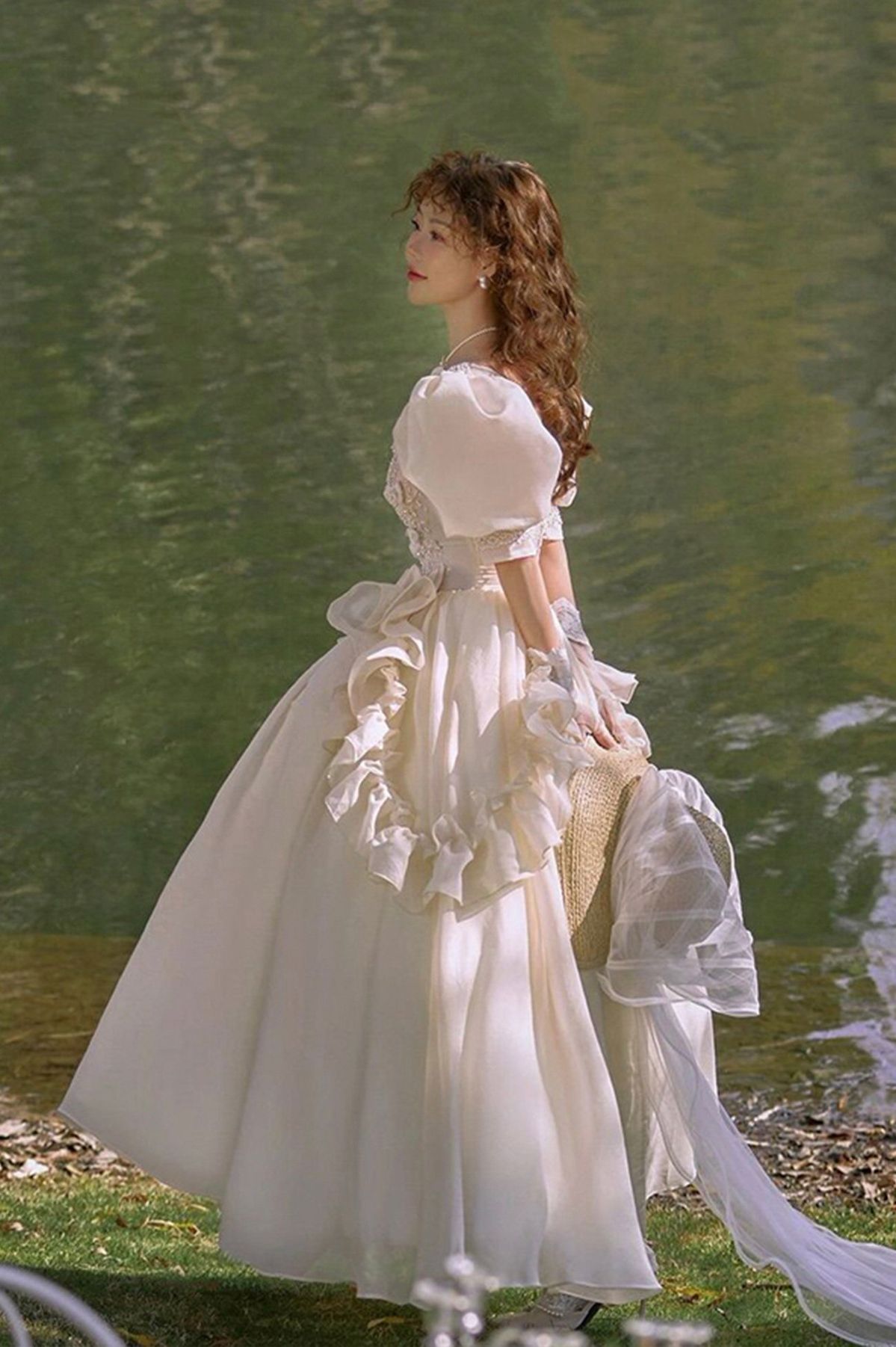 princess dresses_Champagne Lace Short Princess Dress Party Dress