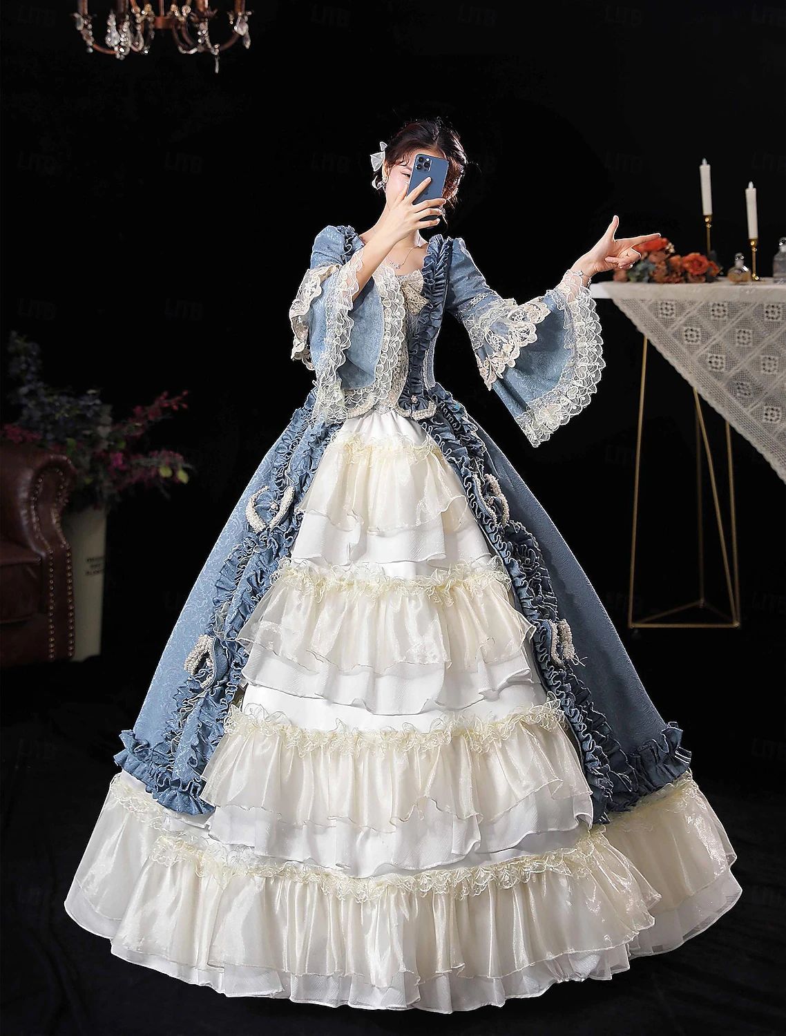 princess dresses_Gothic Victorian Medieval Dress Party Costume Prom Dress Princess Shakespeare Bridal Solid Color Ball Gown Fancy Dress Women's Halloween Carnival Valentine's Day Wedding Party Evening Party Teen 2025 - $234.39