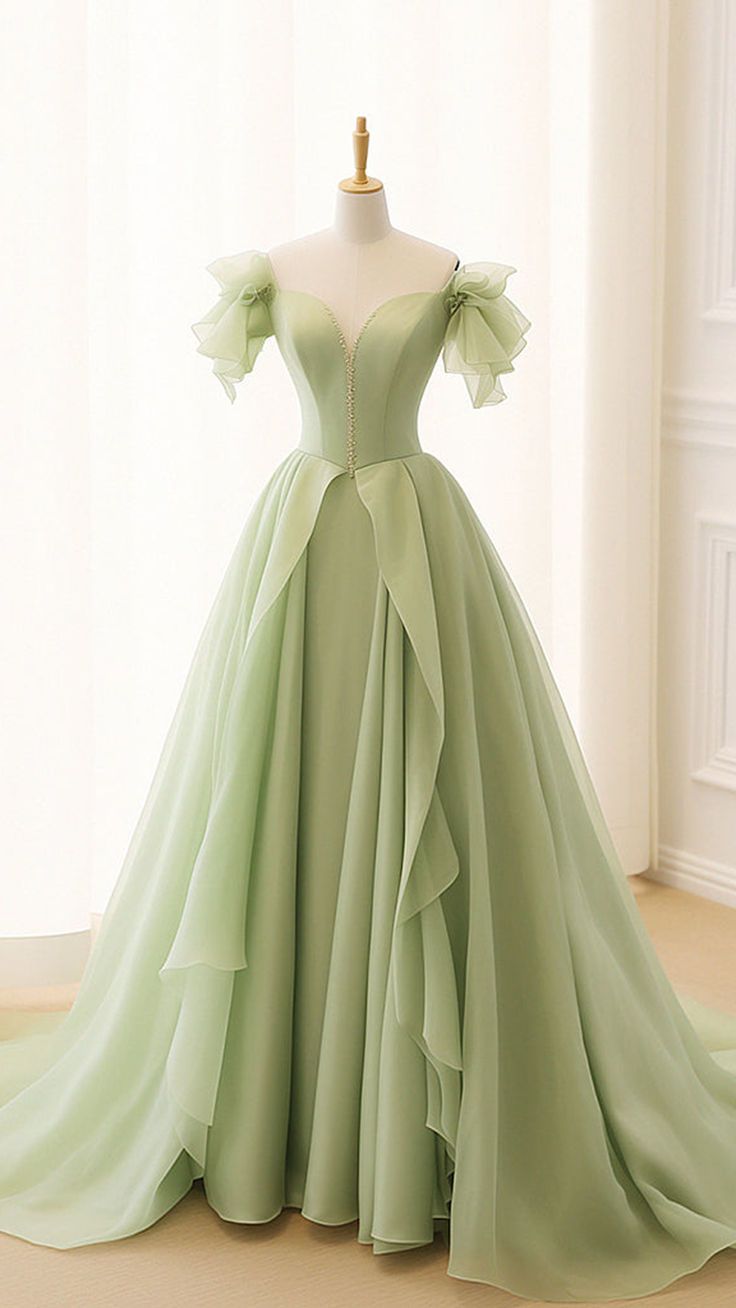 princess dresses_a-line off shoulder sweetheart tulle party prom formal evening dress