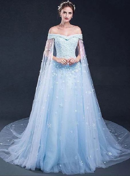 princess dresses_Off-the-Shoulder Mermaid Prom Dress With Lace Applique