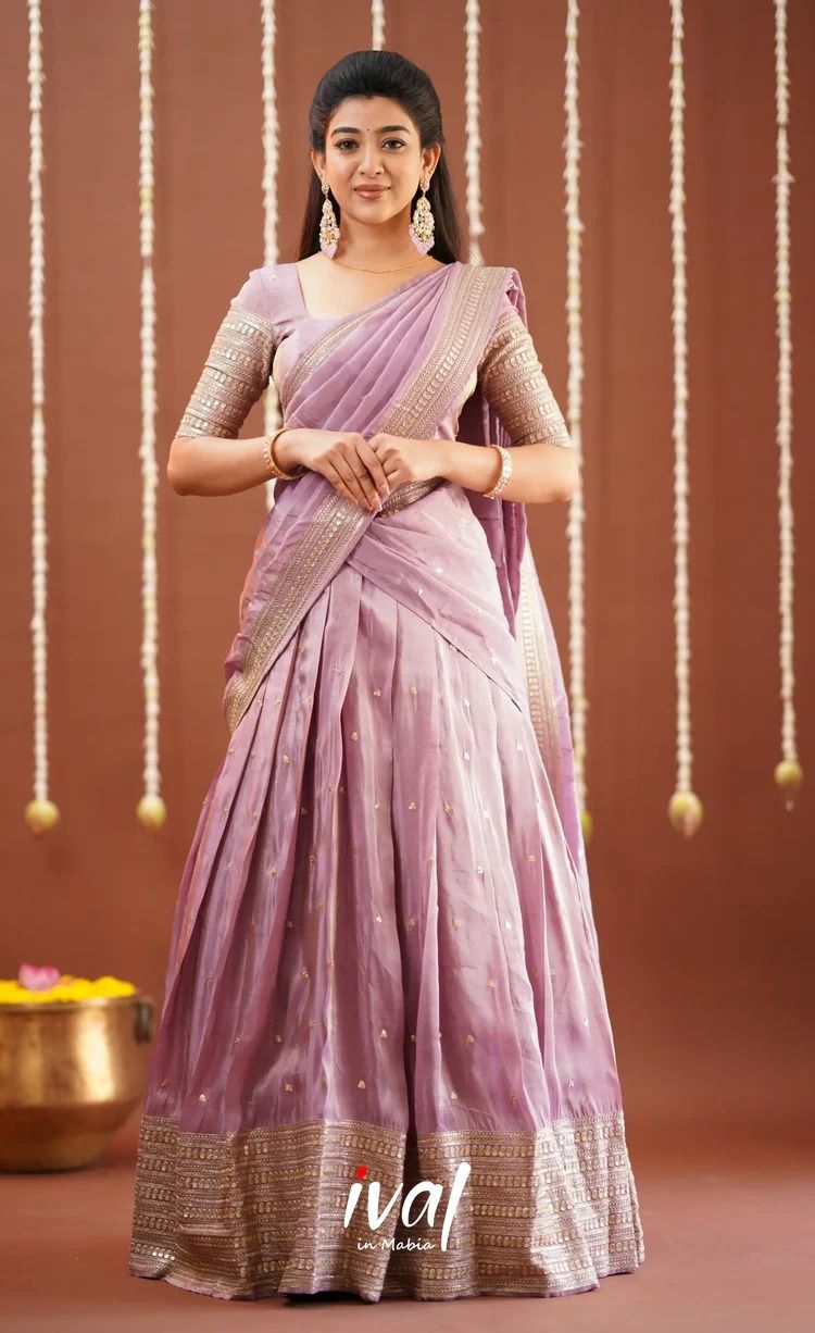 traditional dresses_Gaji Silk Half Sarees