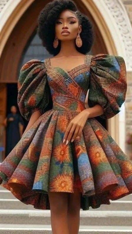 traditional dresses_African print dress, Ankara short dress, Ankara wedding dress, Ankara prom dress, Birthday dress, asoebi, trending Ankara style
