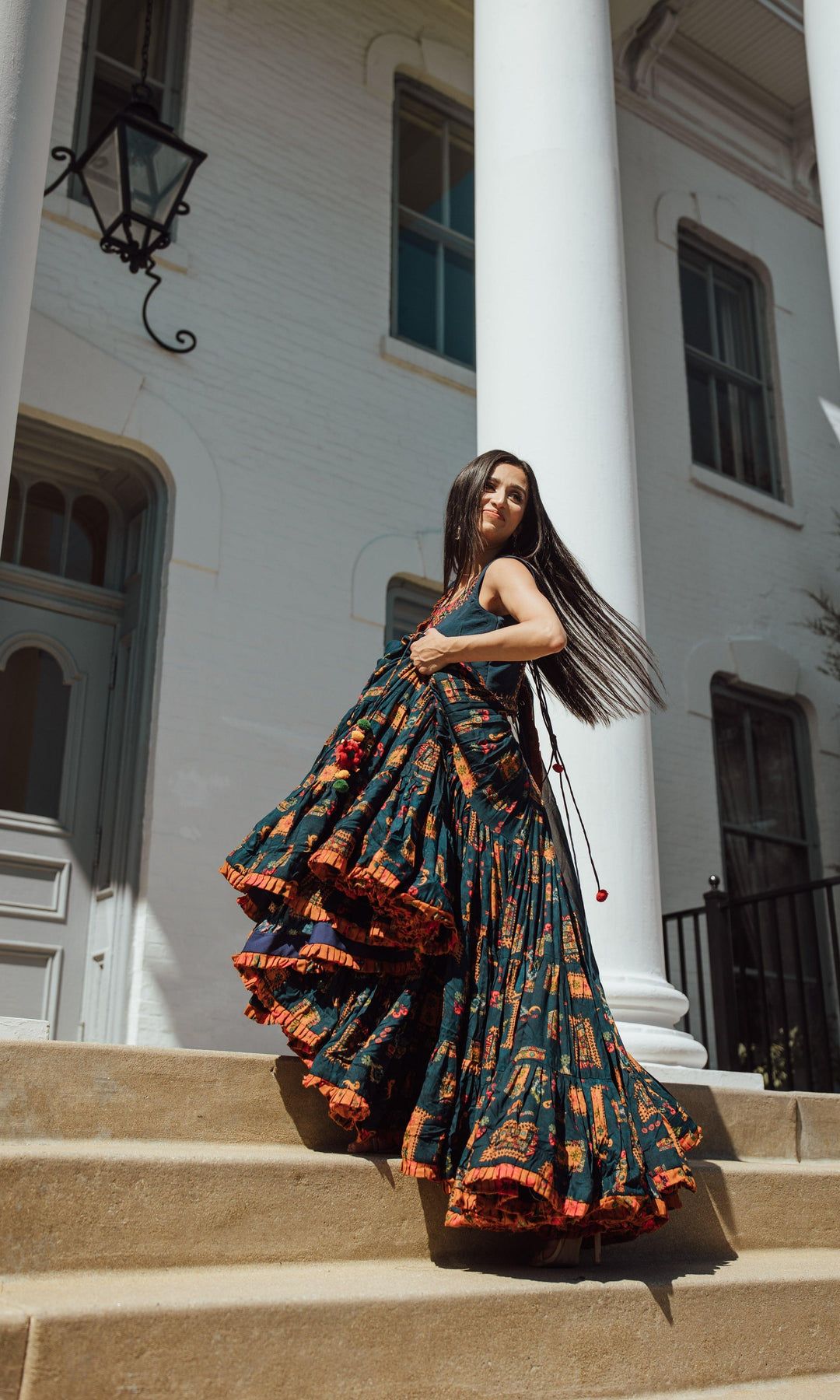 traditional dresses_Siya Blue full flare Chaniya Choli Set