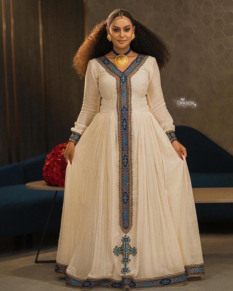 traditional dresses_Traditional Ethiopian Kemis | Handwoven Cultural Dress for Women