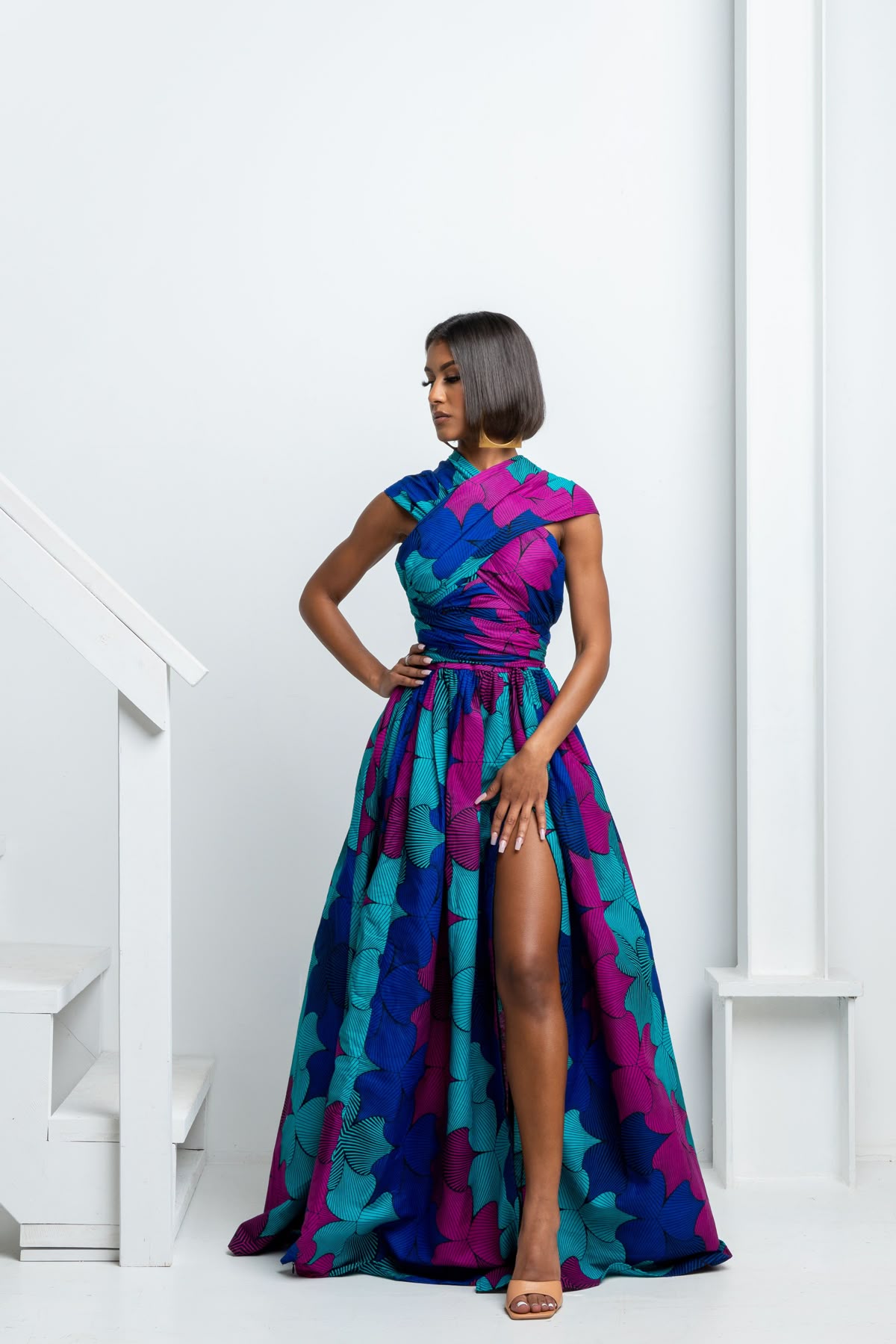 traditional dresses_ZURI African print Maxi Infinity dress