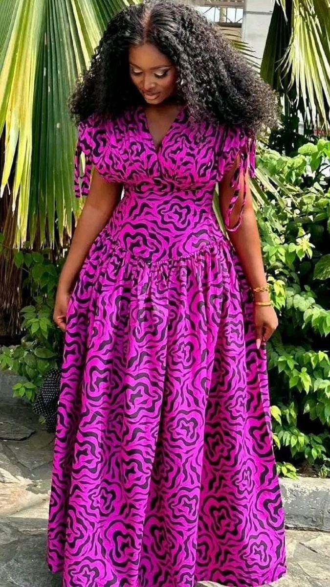 traditional dresses_Ankara maxi dress, Ankara maternity dress, maxi dress style, pink dress,Ankara long dress, African clothing for women, African fashion.