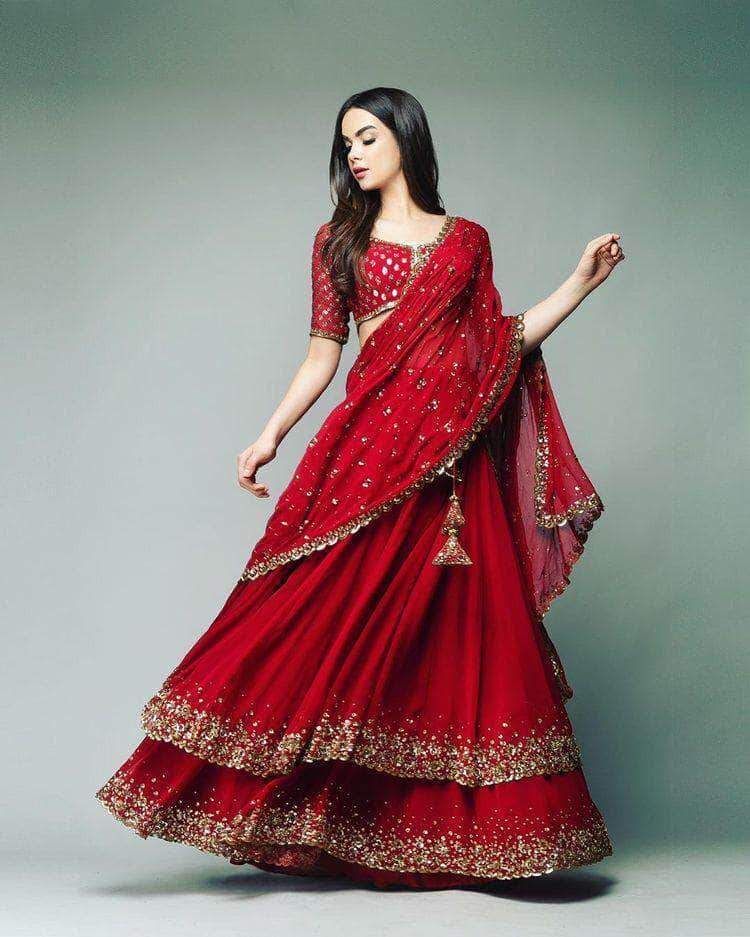 traditional dresses_Sequin and Zari Work Georgette Lehenga