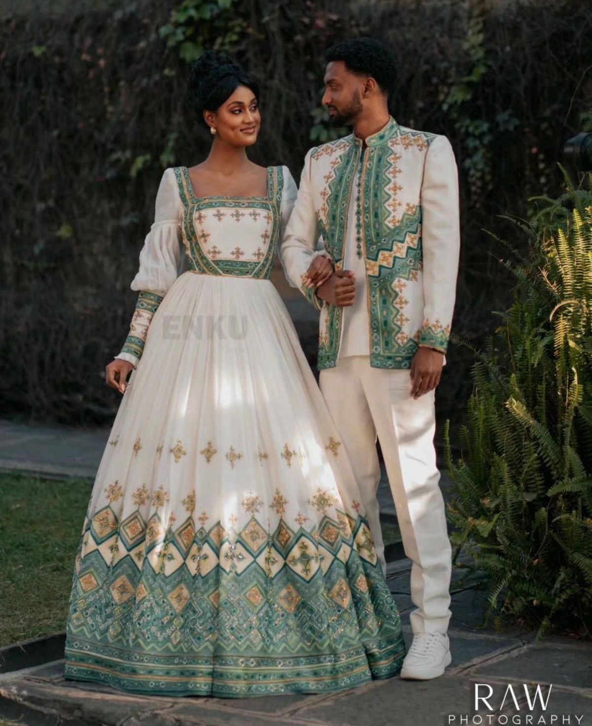 traditional dresses_Handmade Ethiopian Traditional Clothing for Couples - Elegant Kemis for Women & Men's Attire Set - Authentic Cultural Cloth for Celebration.