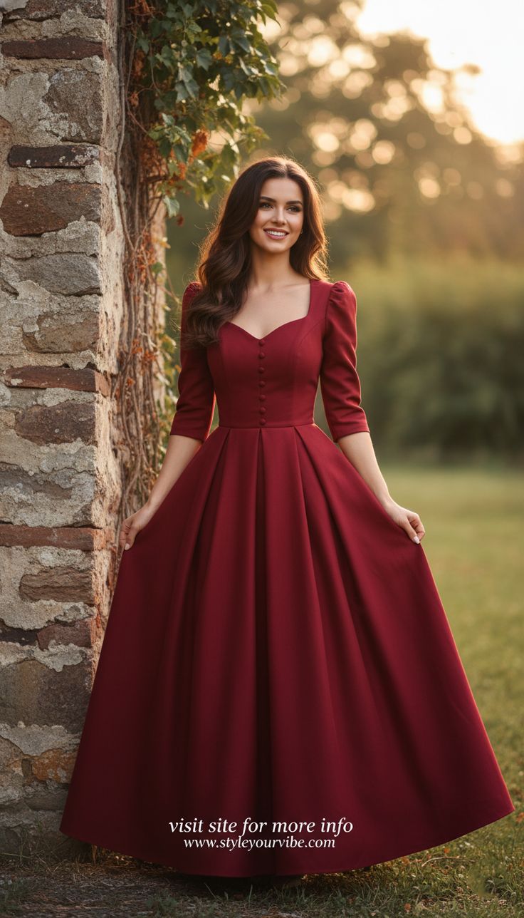traditional dresses_Romantic Autumn Dress for Effortless U.S. Outdoor Elegance
