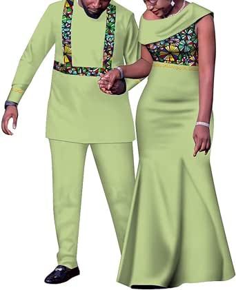 traditional dresses_UOUNUT Dashiki African Dresses for Women and African Clothing for Men African Couple Outfits Matching Set for Wedding