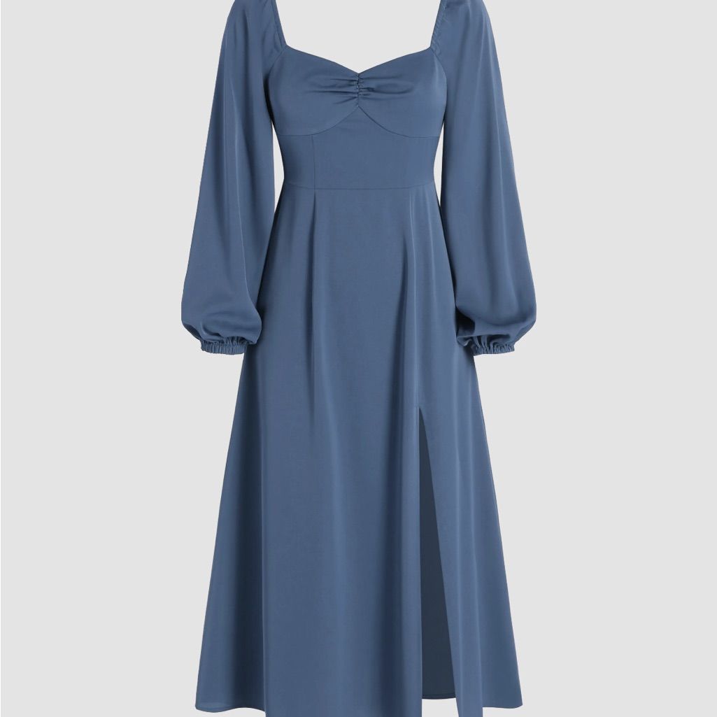 long sleeve dresses_Cider Dresses | Cider Teal Long Sleeve Dress | Color: Blue | Size: 10