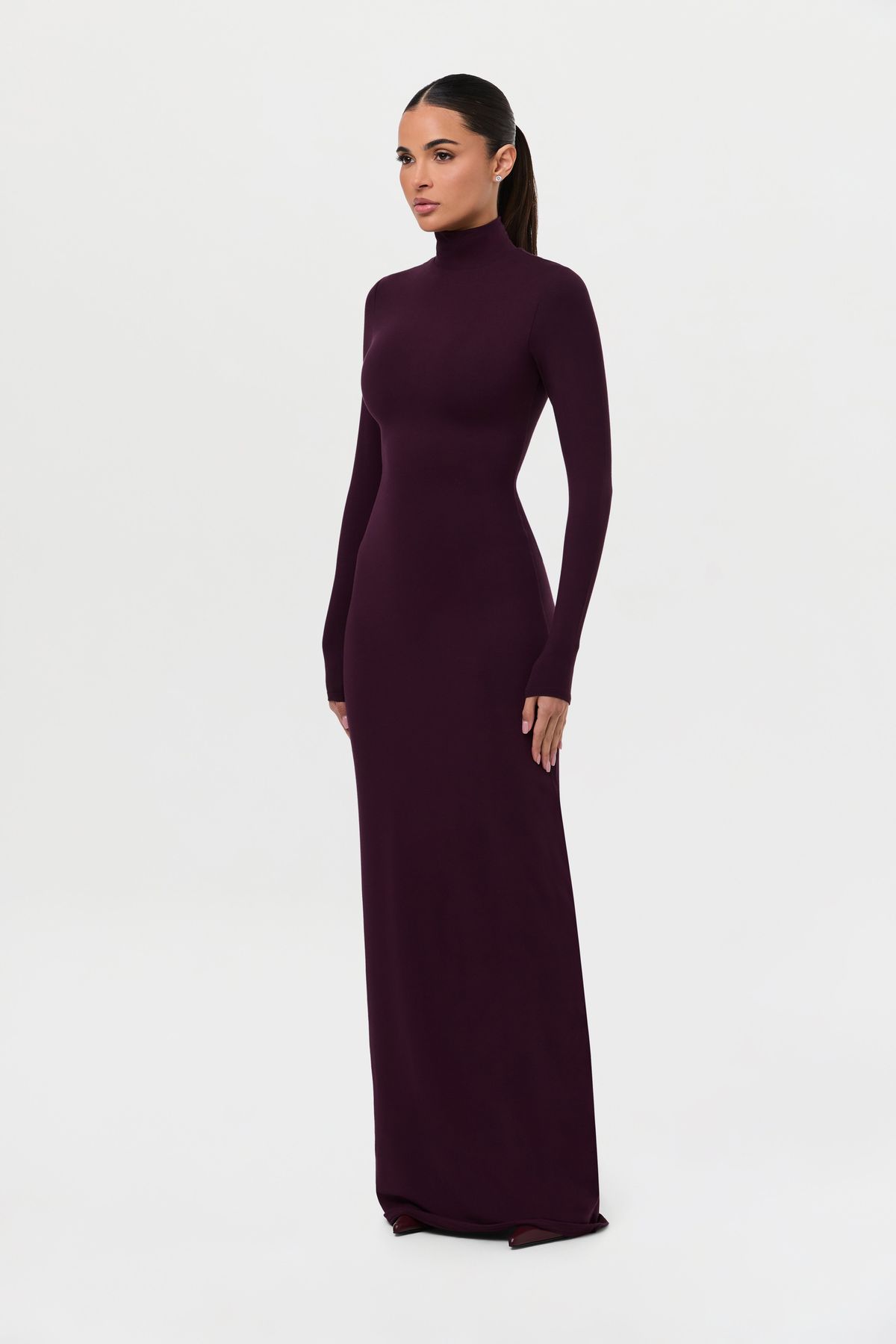 long sleeve dresses_Butter Turtleneck Maxi Dress