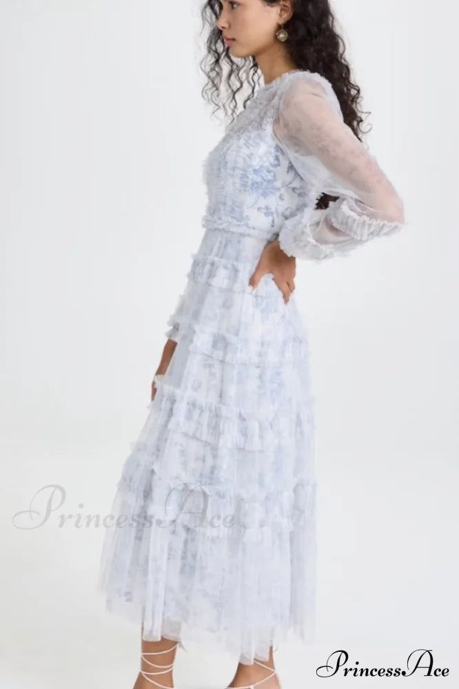 long sleeve dresses_Araceli Long Stylish Sleeve Midi Dress - M Apricot