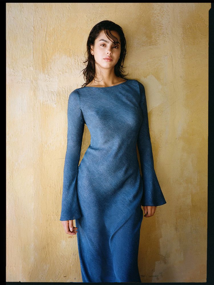 long sleeve dresses_The Gia - Denim