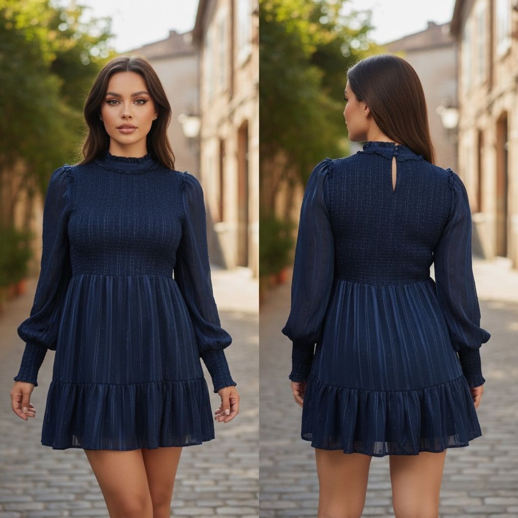 long sleeve dresses_Lulus Dresses | Lulus Heartful Romance Navy Striped Smocked Long Sleeve Mini Dress Size Large | Color: Blue | Size: L