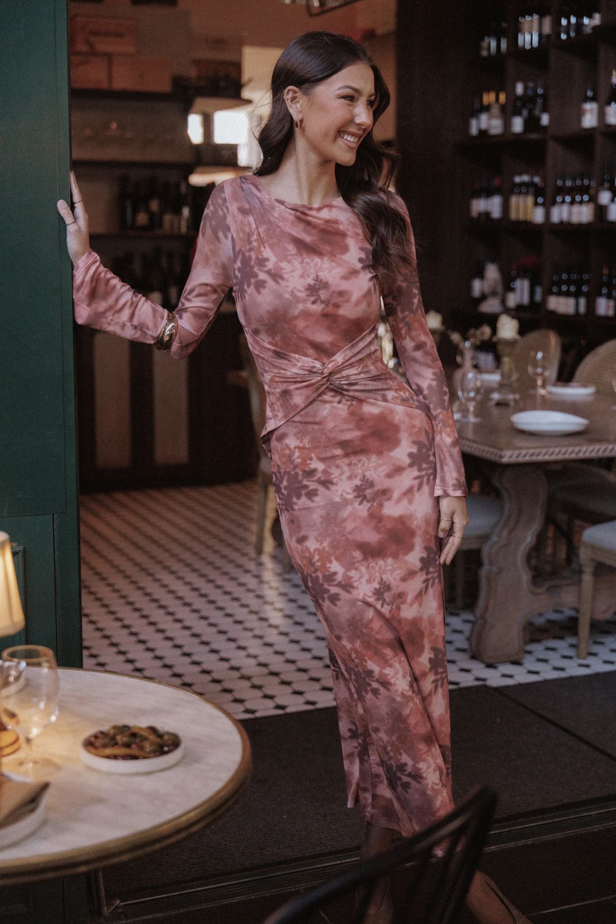 long sleeve dresses_Nash Long Sleeve Dress - Blurred Botanics