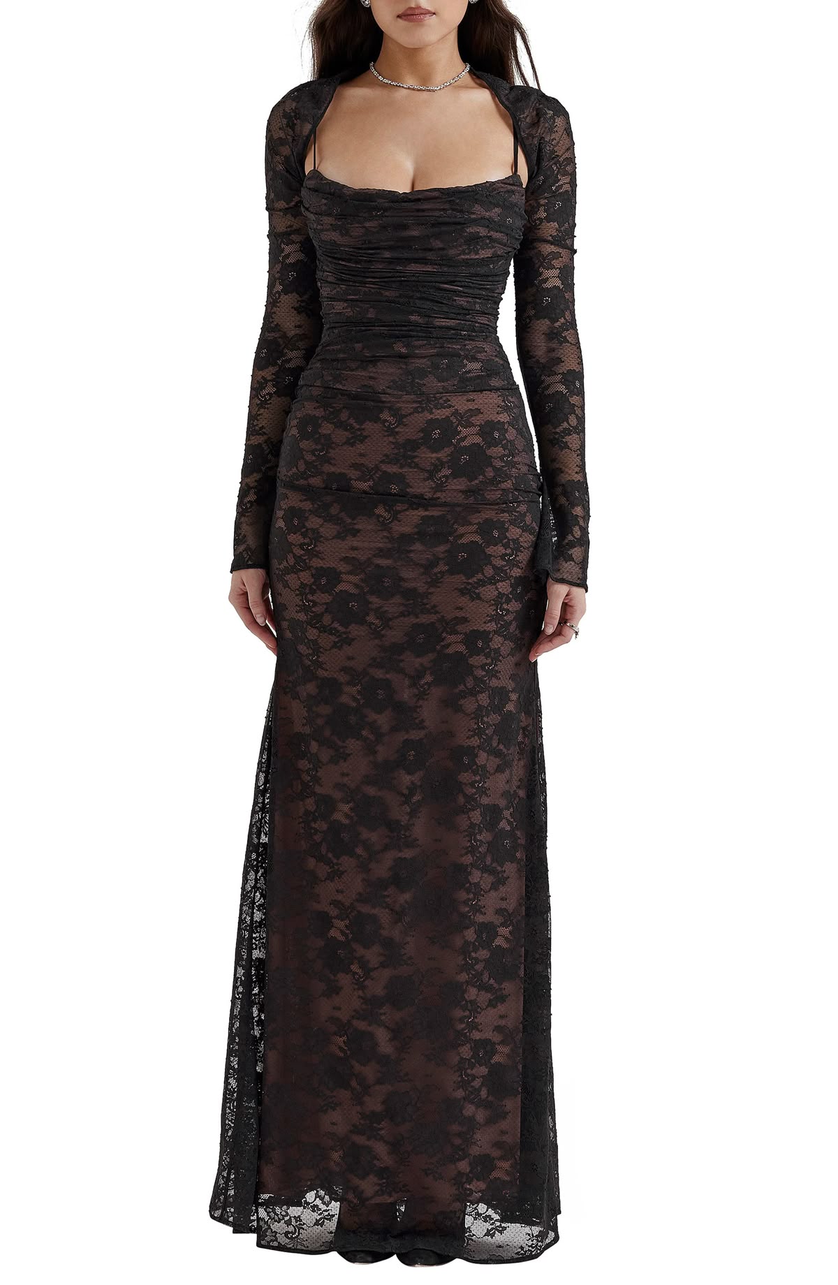 long sleeve dresses_HOUSE OF CB Artemis Long Sleeve Lace Maxi Dress | Nordstrom